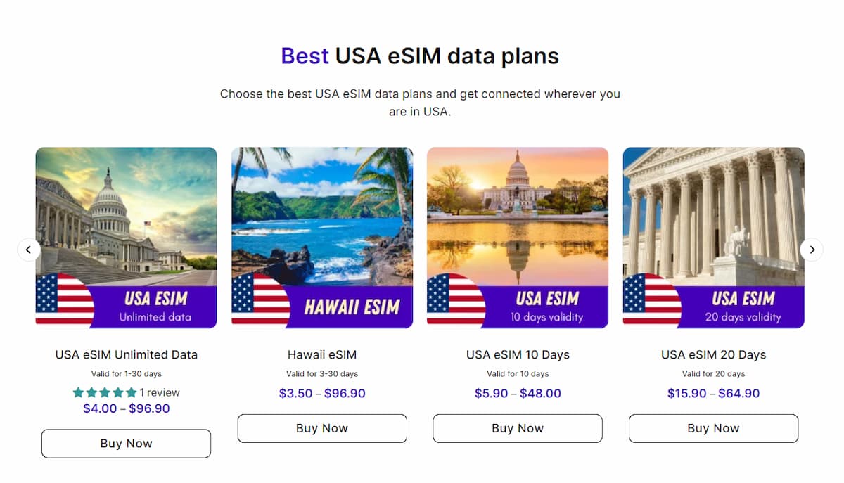 USA eSIM plans